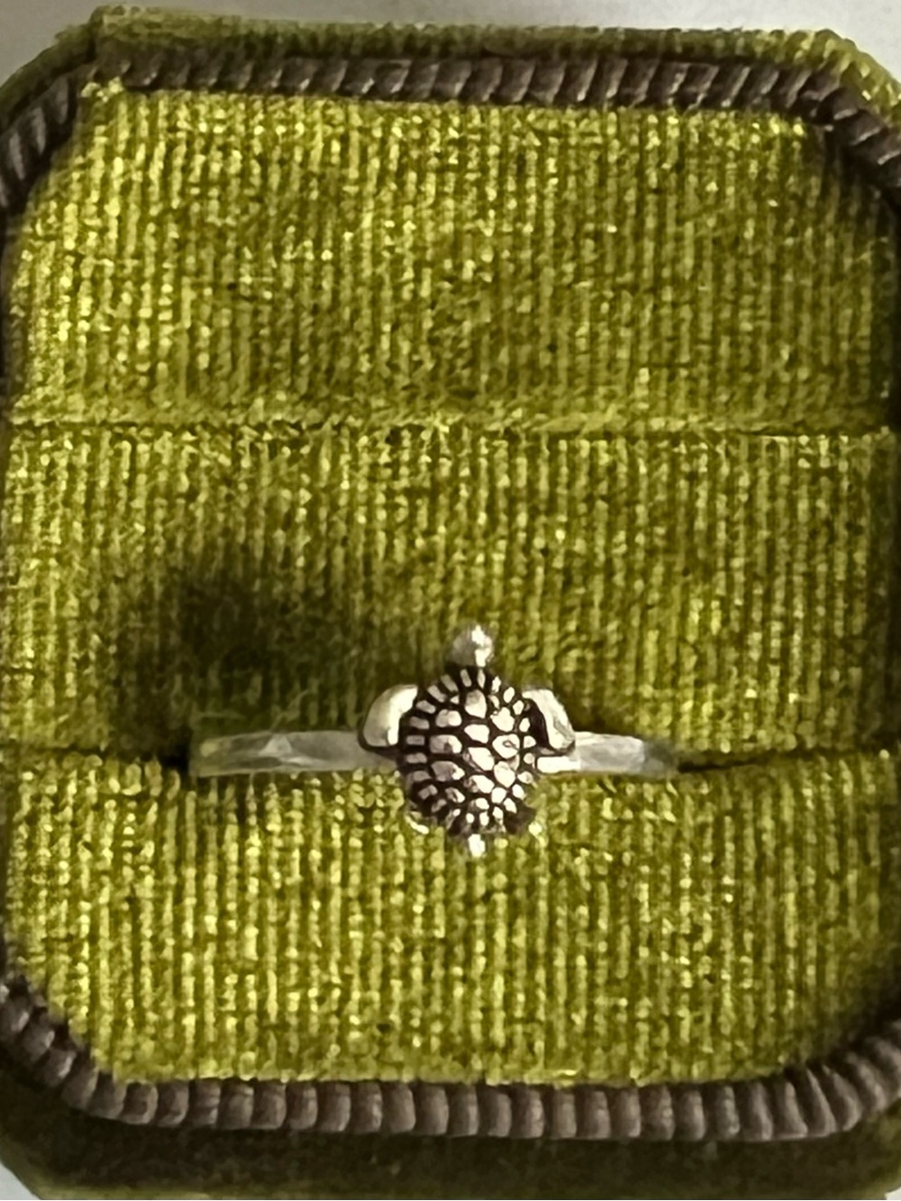 Cute Turtle Ring Stainless Steel Silver Size 6
